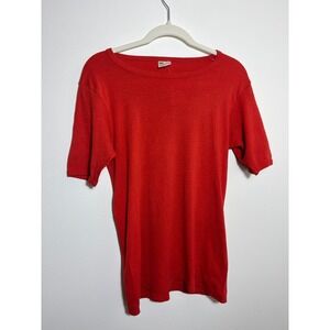 Vintage‎ Sears Body Wear Red T-Shirt Mens  Solid Scoop Neck 50/50 Tee